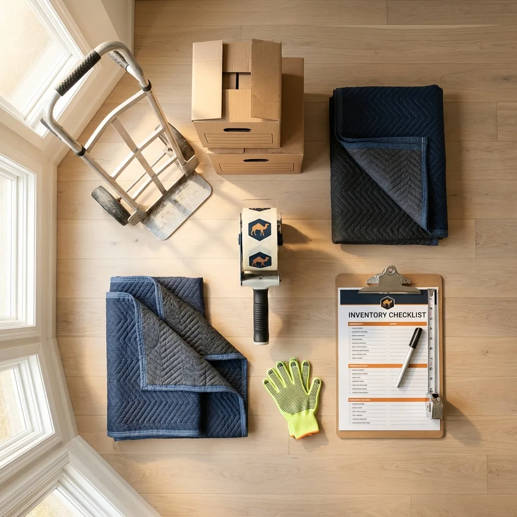 Professional moving supplies and packing materials layout for Auburn Hills residential relocations
